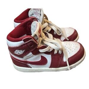 Toddler's Jordan 1 Retro High OG "Artisanal Red" Wt/Team Rd (FD1413 160) Sz 8C
